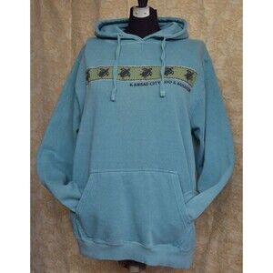 Art & Sol Kansas City Zoo Aquarium Teal Hoodie Womens Sz L Turtles Souvenir EUC